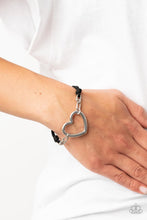 Load image into Gallery viewer, Flirty Flavour - Black Suede with Silver Heart Bracelet

