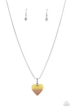 Load image into Gallery viewer, You Complete Me - Yellow and Wood Heart Necklace - Paparazzi Accessories
