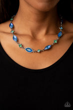 Load image into Gallery viewer, Prismatic Reinforcements - Blue and Green Rhinestone Necklace - Paparazzi Accessories
