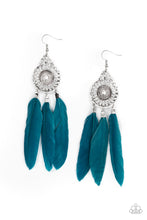 Load image into Gallery viewer, Pretty in PLUMES - Blue Feather Earrings - Paparazzi Accessories
