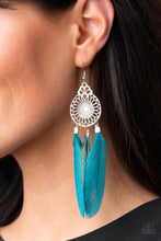 Load image into Gallery viewer, Pretty in PLUMES - Blue Feather Earrings - Paparazzi Accessories
