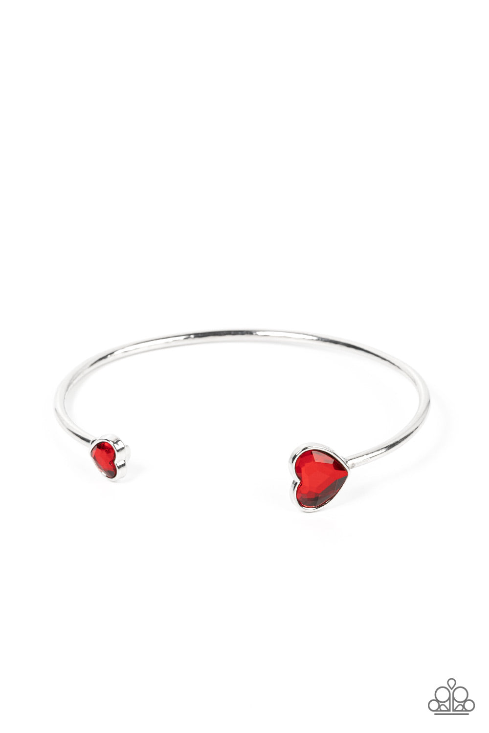 Unrequited Love - Red Heart Rhinestone Bracelet - Paparazzi Accessories