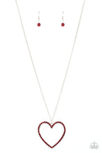 Load image into Gallery viewer, Va-Va-VALENTINE - Red Rhinestone Heart Necklace - Paparazzi Accessories
