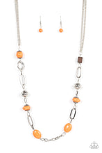 Load image into Gallery viewer, Barefoot Bohemian - Orange Wood Bead Necklace - Paparazzi Accessories
