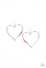 Load image into Gallery viewer, Bewitched Kiss - Pink Rhinestone Heart Earrings
