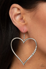 Load image into Gallery viewer, Bewitched Kiss - White Rhinestone Heart Earrings
