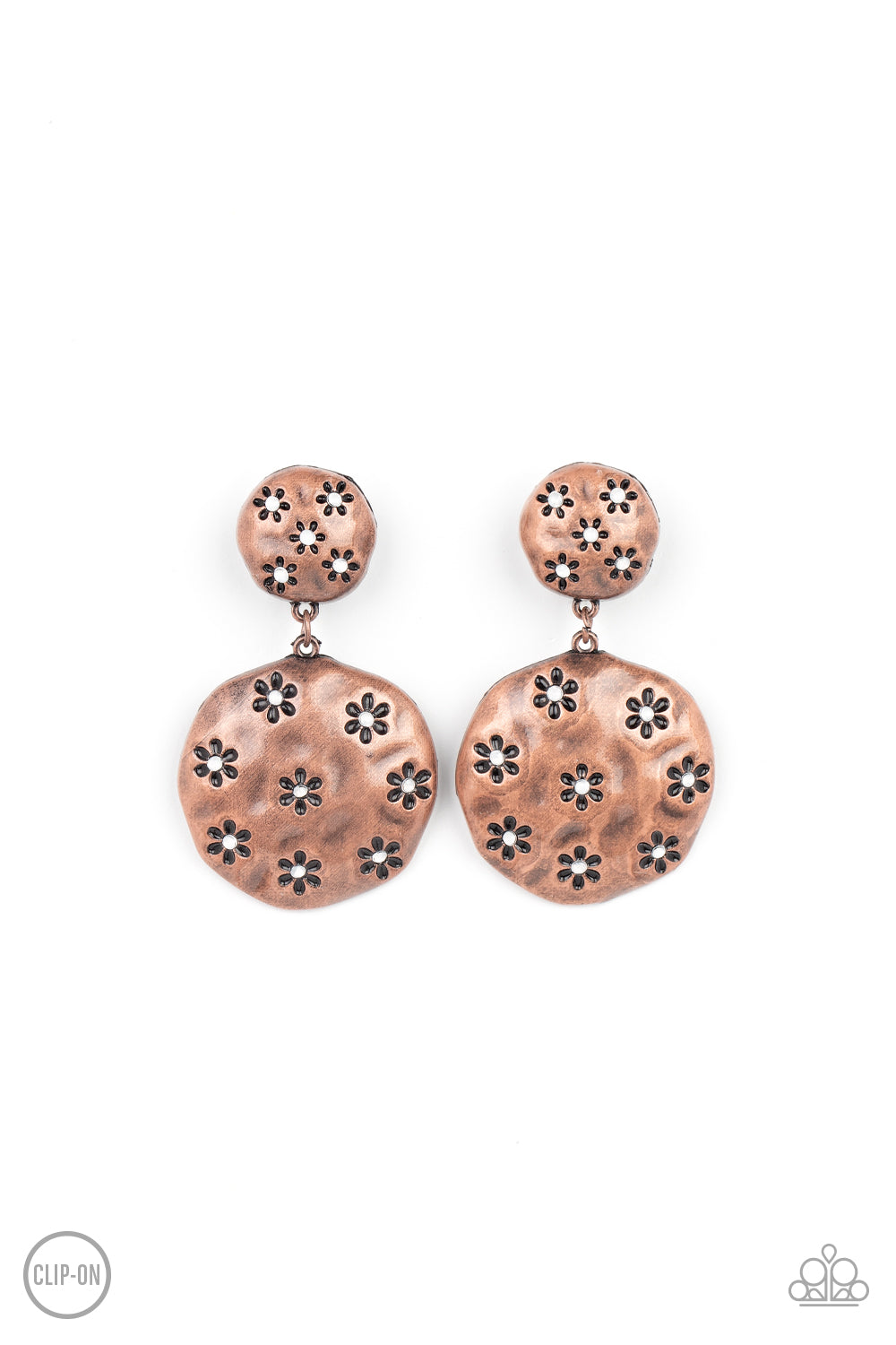 Industrial Fairytale - Copper Clip On Earrings - Paparazzi Accessories