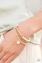 Load image into Gallery viewer, Terraform Trendsetter - Earthy White and Gold Bracelet - Paparazzi Accessories
