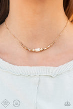 Load image into Gallery viewer, Retro Rejuvenation - Gold and Earthy White Stone Choker Necklace - Paparazzi Accessories
