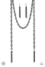 Load image into Gallery viewer, SCARFed for Attention - Gunmetal Blockbuster Necklace - Paparazzi Accessories
