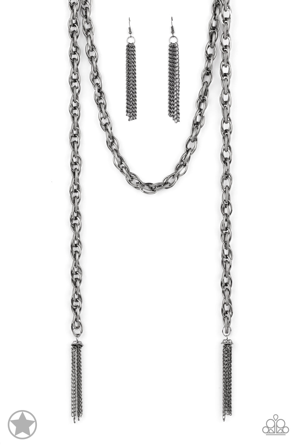 SCARFed for Attention - Gunmetal Blockbuster Necklace - Paparazzi Accessories