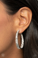 Load image into Gallery viewer, GLITZY By Association Blockbuster Earrings - White Rhinestones Paparazzi Accessories
