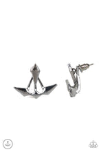 Load image into Gallery viewer, Metal Origami - Black Gun Metal Earrings - Paparazzi Accessories

