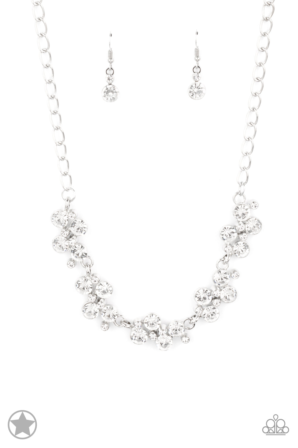 Hollywood Hills White Rhinestone Necklace - Paparazzi Accessories