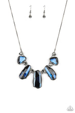Load image into Gallery viewer, Cosmic Cocktail - Blue Rhinestone Gunmetal Necklace - Paparazzi Accessories
