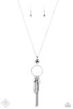 Load image into Gallery viewer, Tastefully Tasseled Silver Necklace - Paparazzi Accessories
