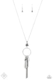 Tastefully Tasseled Silver Necklace - Paparazzi Accessories