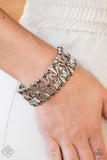 Load image into Gallery viewer, Thematic Twinkle Hematite Rhinestone Bracelet - Paparazzi Accessories
