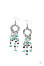 Load image into Gallery viewer, Primal Prestige Turquoise and Wood Earrings - Paparazzi Accessories
