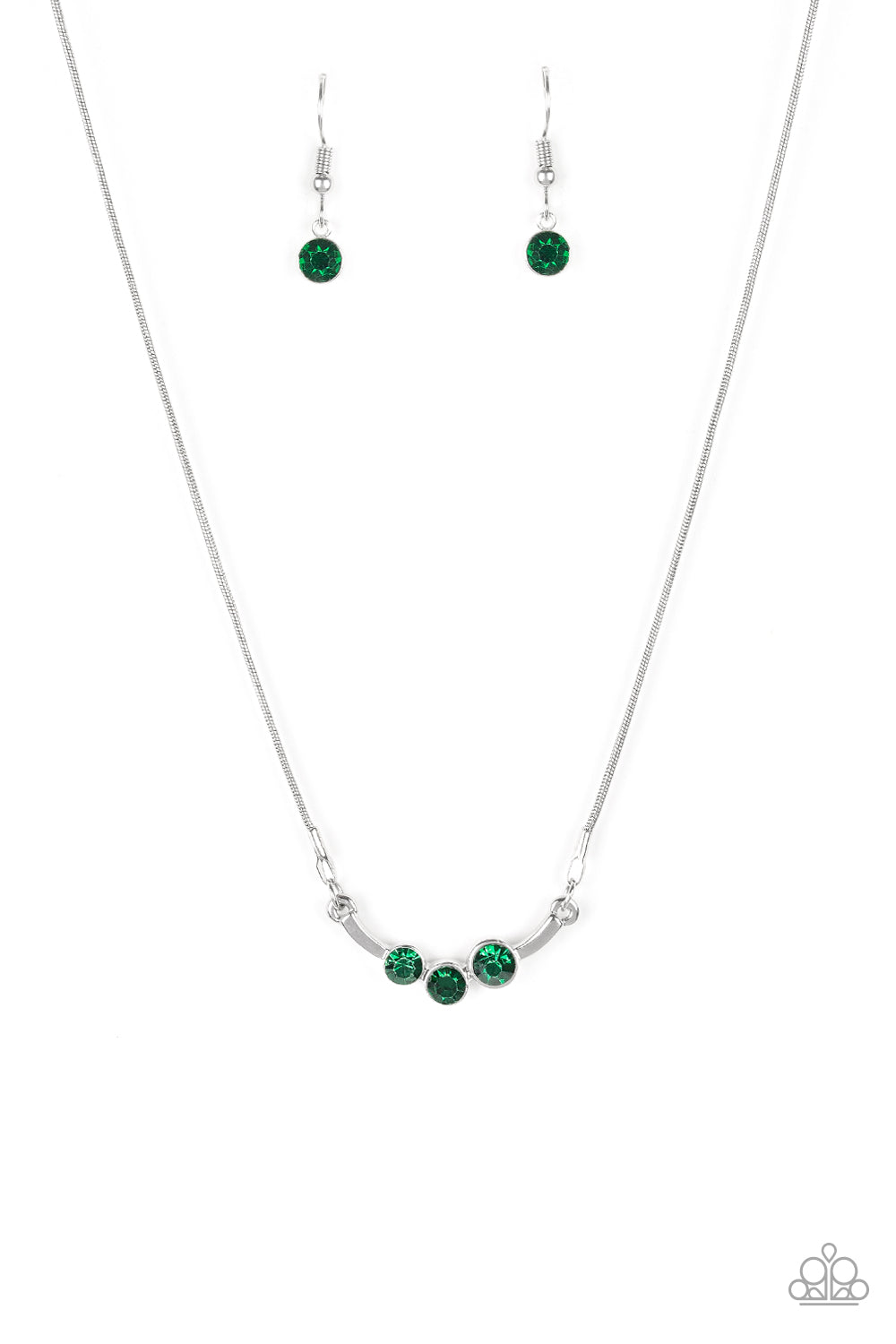 Sparkling Stargazer - Green Rhinestone Necklace - Paparazzi Accessories