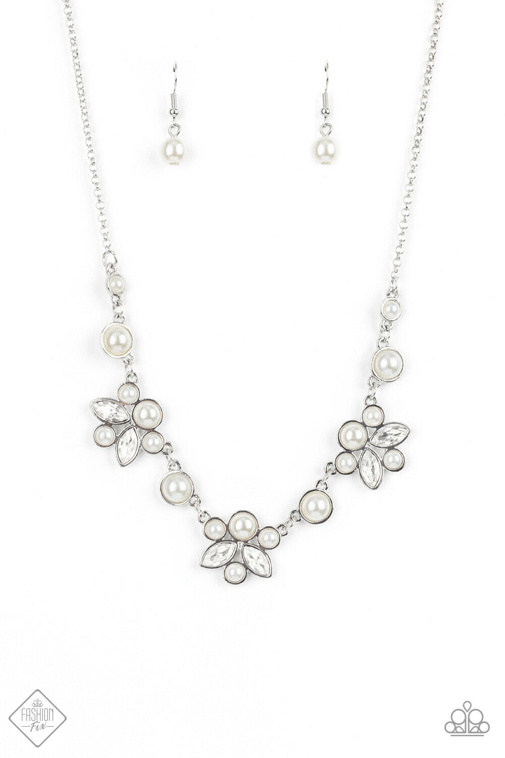 Royally Ever After Pearl and Rhinestone Necklace - Paparazzi Accessories