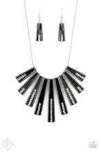Load image into Gallery viewer, FAN-tastically Deco Glossy Black Necklace - Paparazzi Accessories
