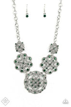 Load image into Gallery viewer, Royally Romantic Green Rhinestone Necklace - Paparazzi Accessories
