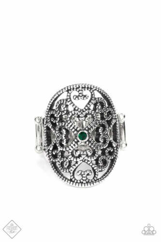 Imperial Icon - Green Rhinestone Ring - Paparazzi Accessories